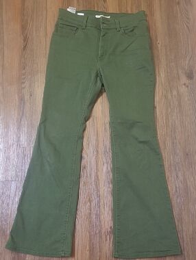Levi's Olive Green Flare Jeans